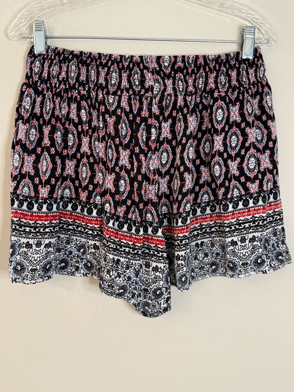 Abbeline boho floral striped pull on shorts multicolored SZ SM